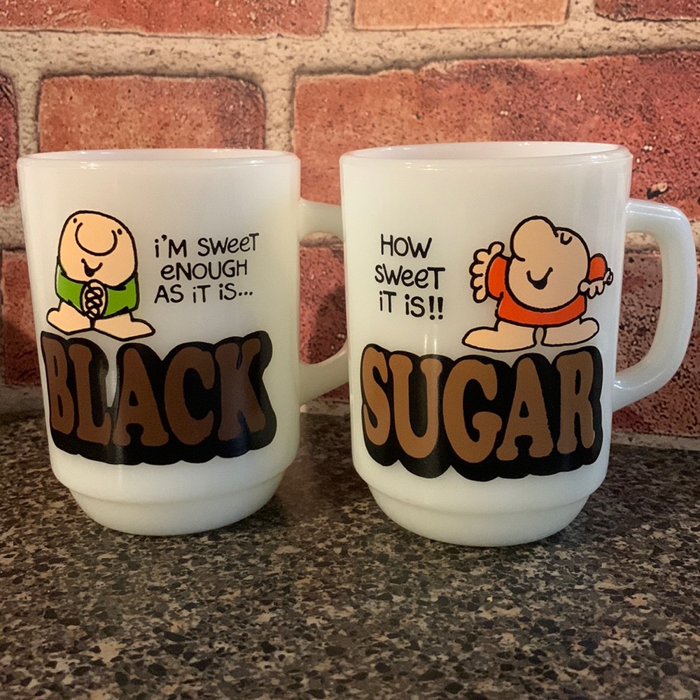 Vintage 1979 Ziggy Mug Set- I’m Sweet Enough as it is Black & How sweet it is!!